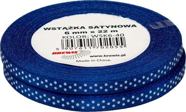BREWIS Wstążka satynowa BREWIS kropki 6mm WSK6-40 Brewis