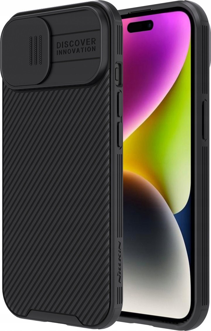 Nillkin Pancerne etui Nillkin CamShield Pro Magnetic Case do iPhone 15 Plus z osłoną na aparat - czarne
