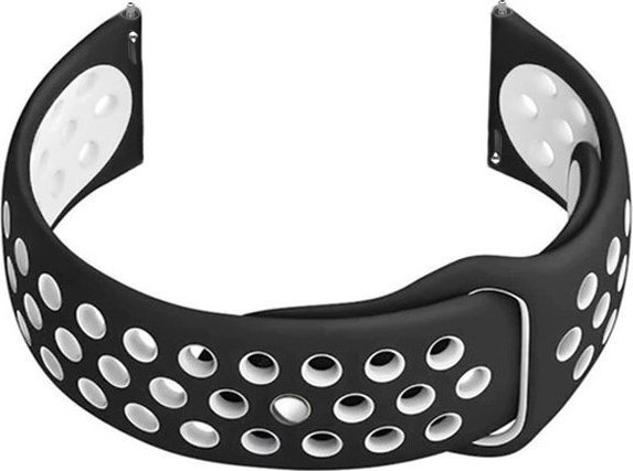Pasek gumowy do smartwatch U11 - czarny/biały - 22mm