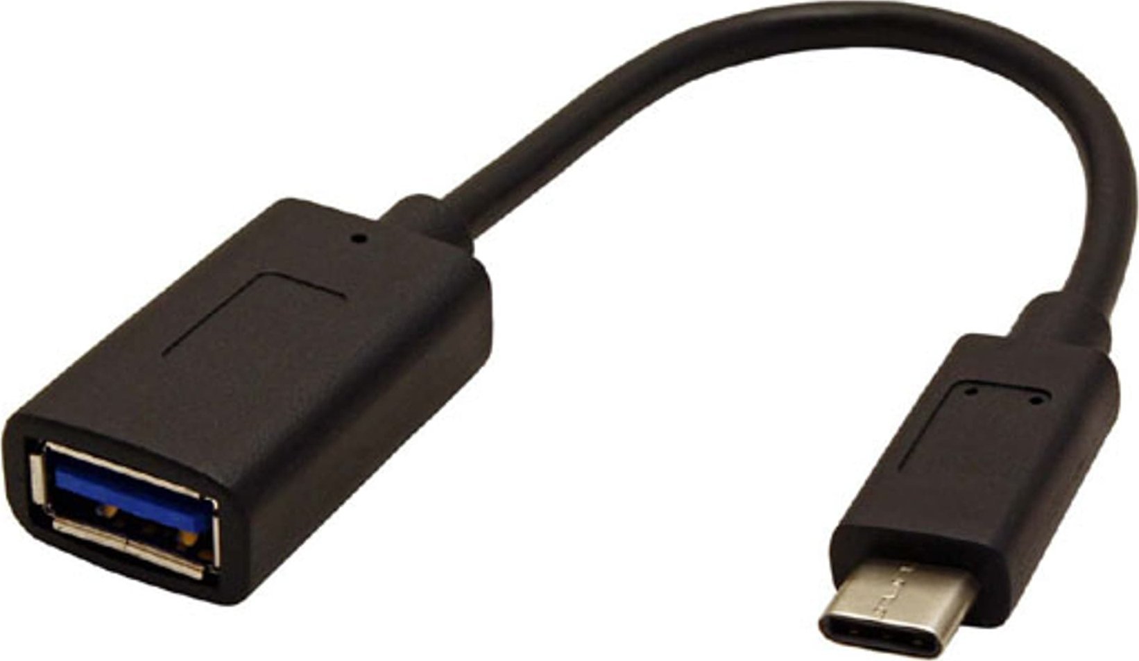 Adapter USB USB (3.1), USB A F- USB C M, 0.15m, okrągły, czarny, plastic bag, kabel OTG