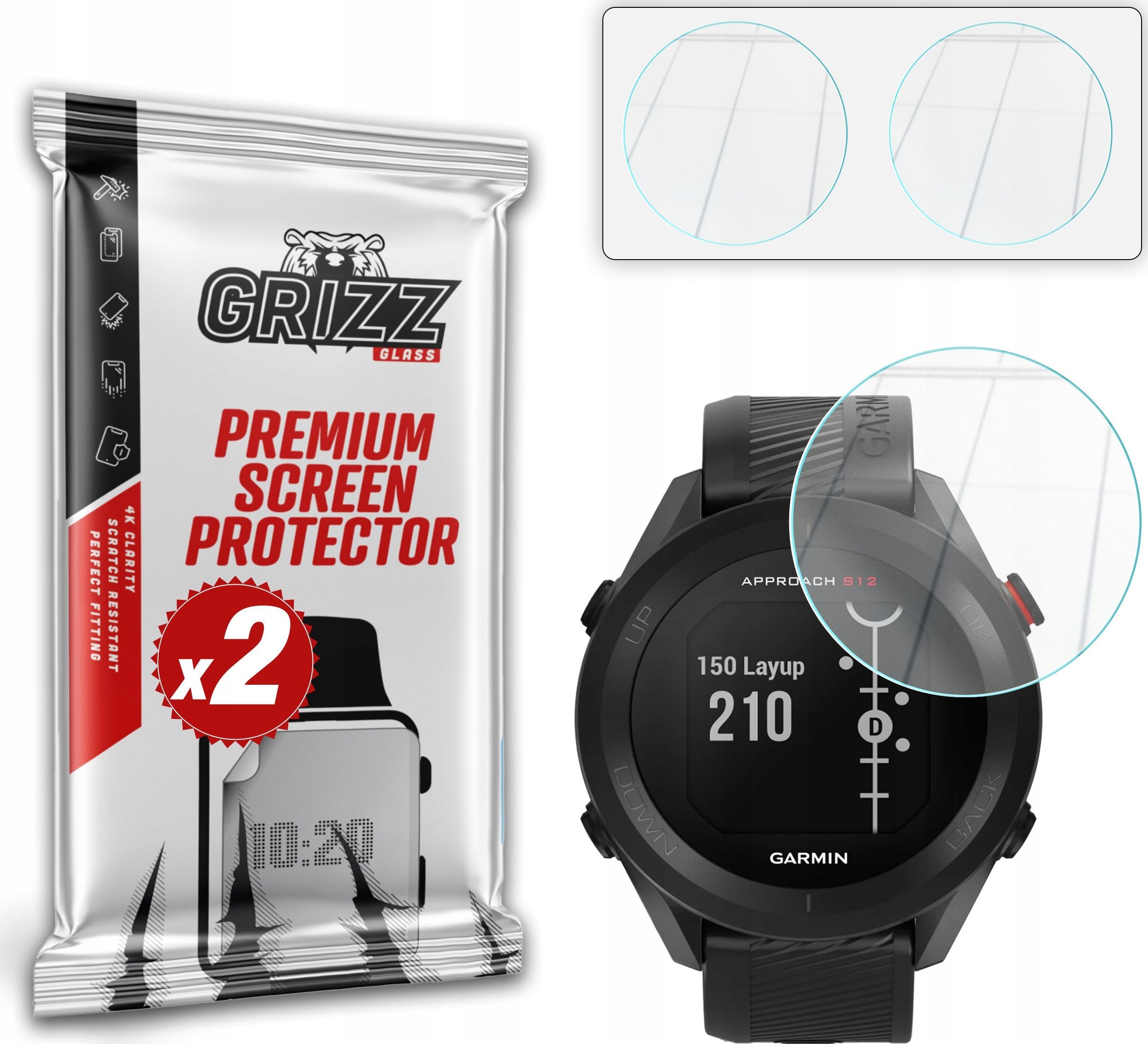 Szkło hybrydowe GrizzGlass HybridGlass do Garmin Approach S12