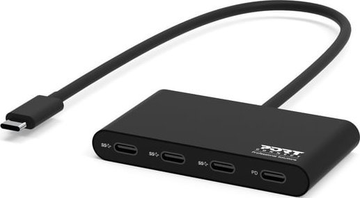 HUB USB Port Designs Port Designs 900147 huby i koncentratory USB Type-C 5000 Mbit/s Czarny