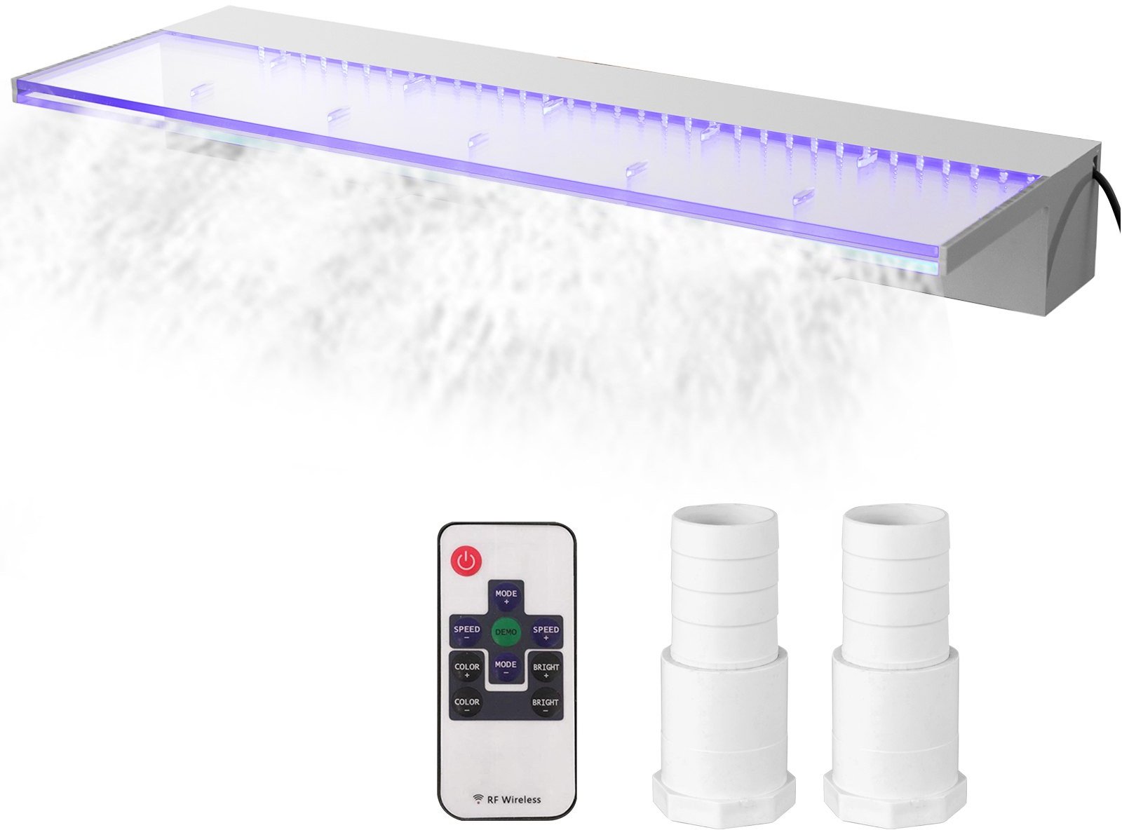 Fontanna wodospad do basenu ogrodu oczka wodnego ze światłem LED 92 cm