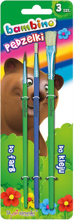 St. Majewski Pędzelki do farb i kleju 3szt