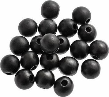 Koraliki drewniane 16mm 20szt matowa czerń