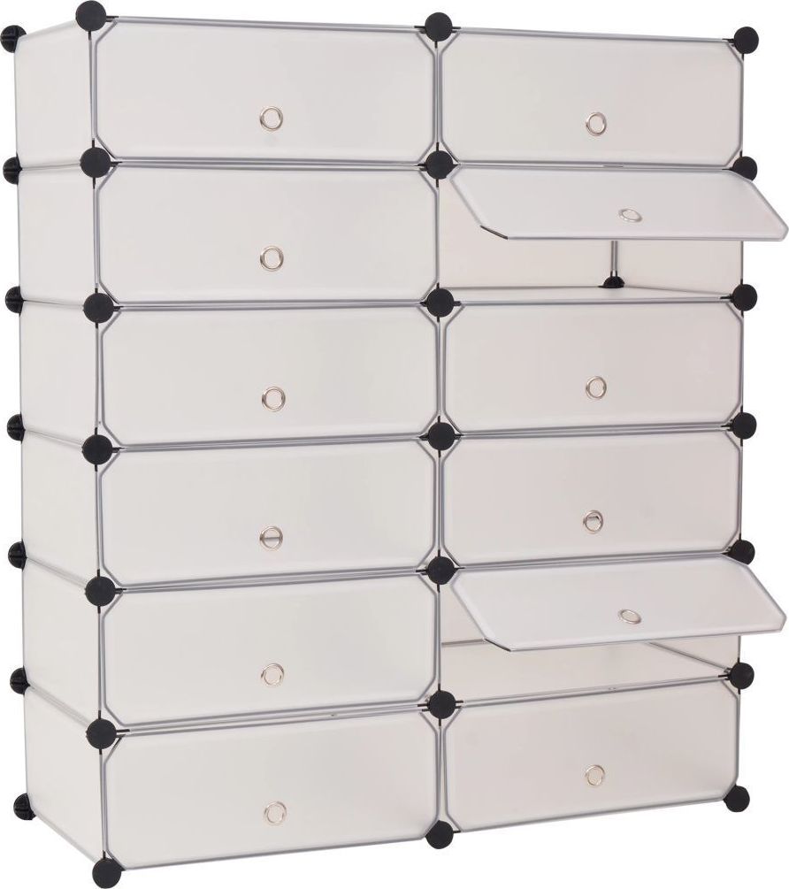 vidaXL Szafka na buty z 12 przegrodami, biała