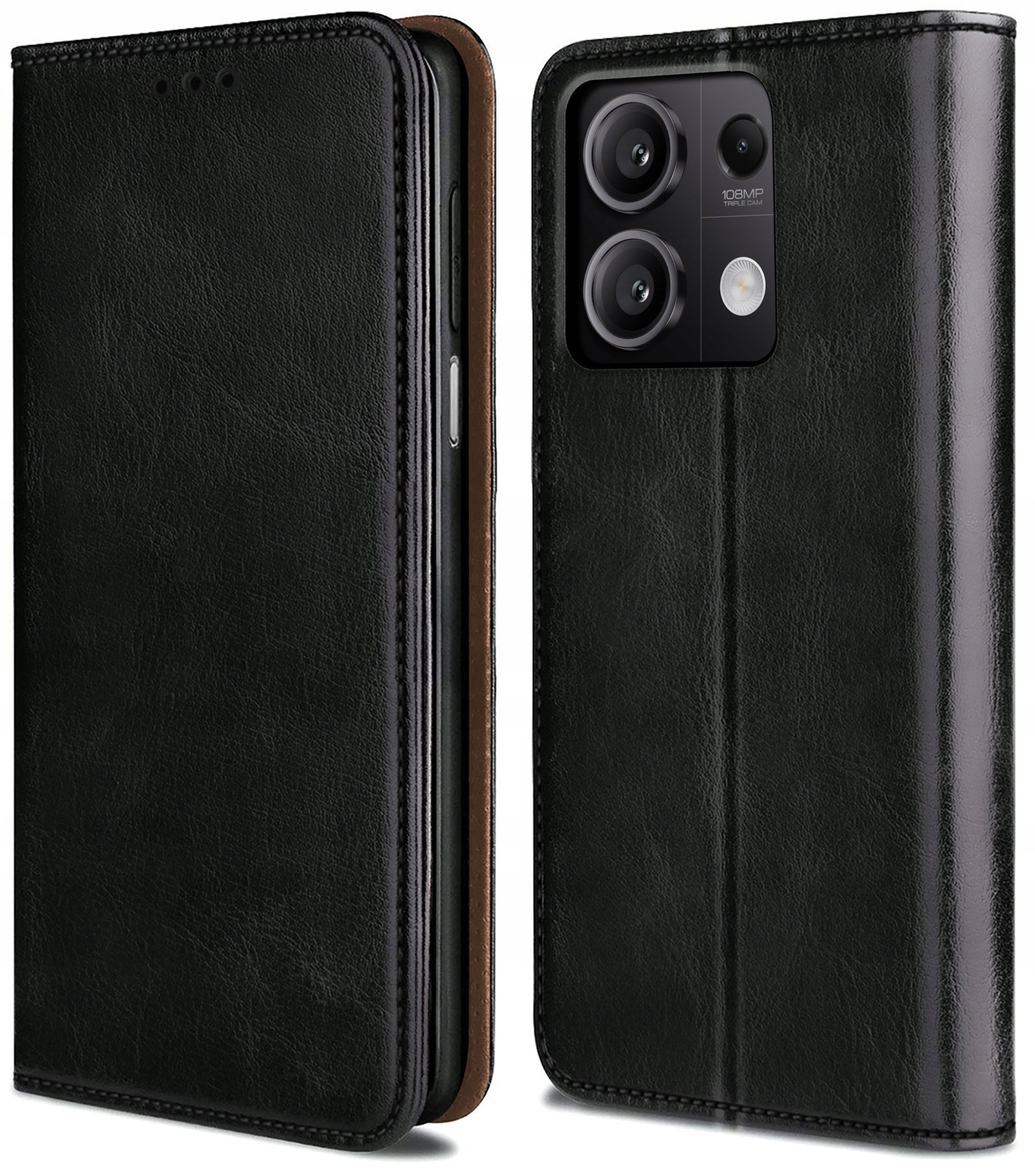 Etui do Xiaomi Redmi Note 13 5G SKÓRZANE PORTFEL MAGNETYCZNE + SZKŁO 9H