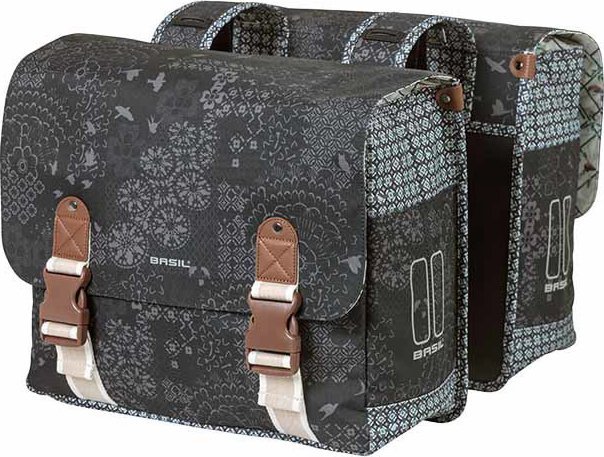 Basil Sakwa miejska podwójna BASIL BOHEME DOUBLE BAG 35L, mocowanie na paski, wodoodporny poliester, charcoal (NEW)
