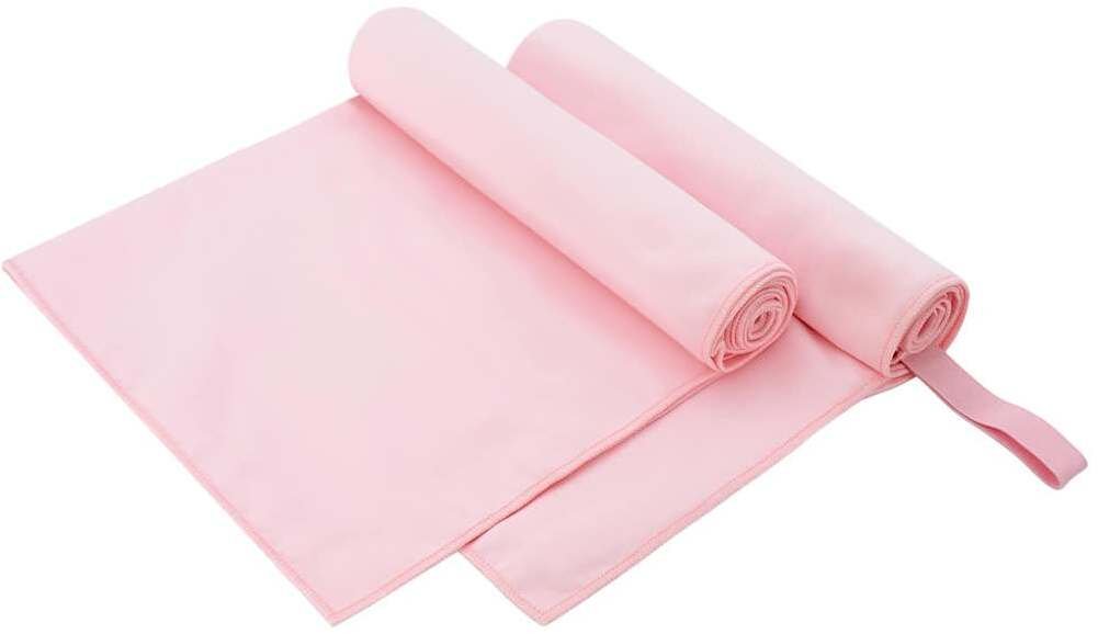 vidaXL Ręczniki Sportowe 2 pcs Różowy 100 x 50 cm Poliester i poliamid