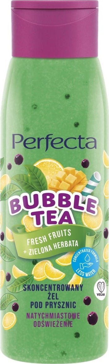PERFECTA Bubble Tea Skoncentrowany żel pod prysznic Fresh Fruits + Zielona Herbata 400 ml
