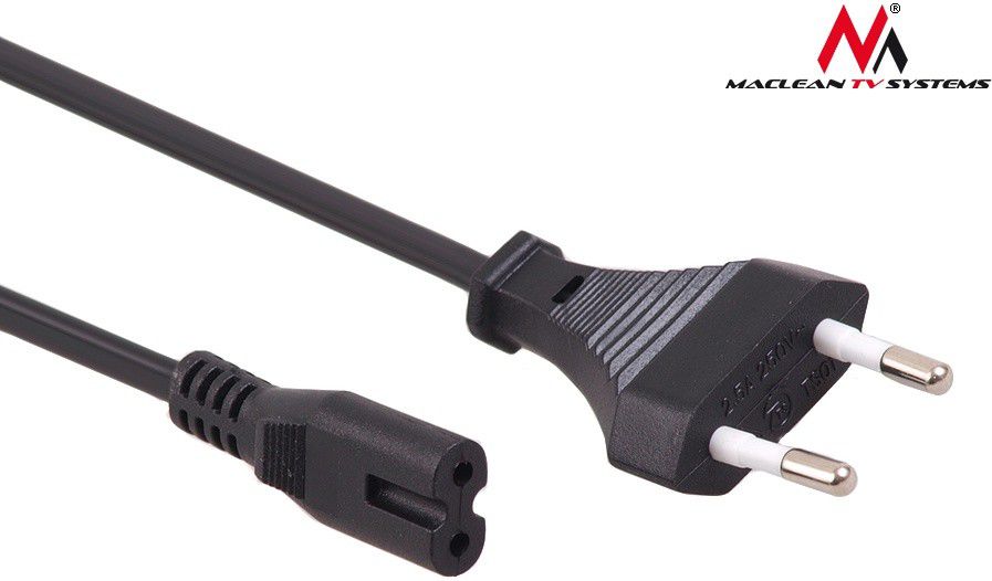 Kabel zasilający Maclean MCTV-810 2-pin 3m ósemka wtyk EU