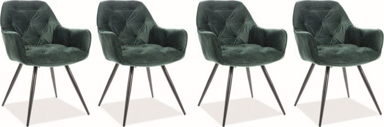 Signal Zestaw krzeseł CHERRY VELVET 4 szt zielone