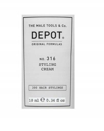 Depot, 300 Hair Stylings No. 316, UV Filter, Hair Styling Cream, Medium Hold, 10 ml For Men