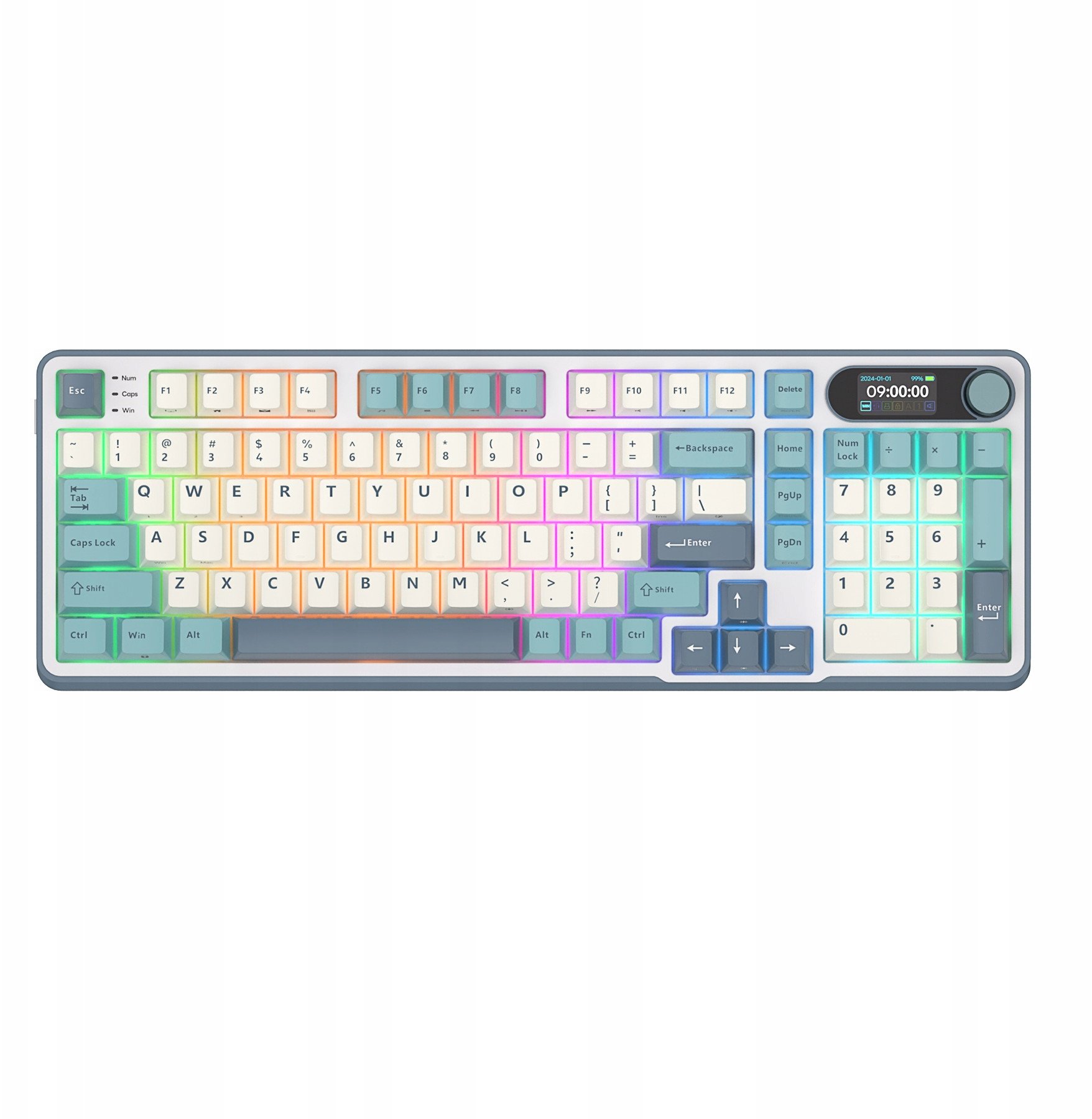 Royal Kludge RK-S98 Light Cloud belaidė klaviatūra | 96%, Hot-swap, Chartreuse switches, US