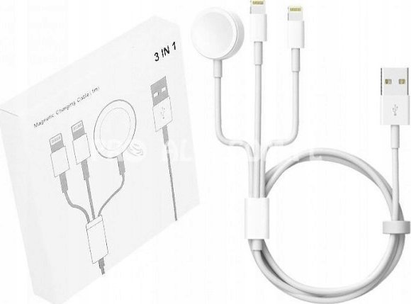 Ładowarka Vega ŁADOWARKA INDUKCYJNA IPHONE USB APPLE WATCH CABLE 3W1 APPX>