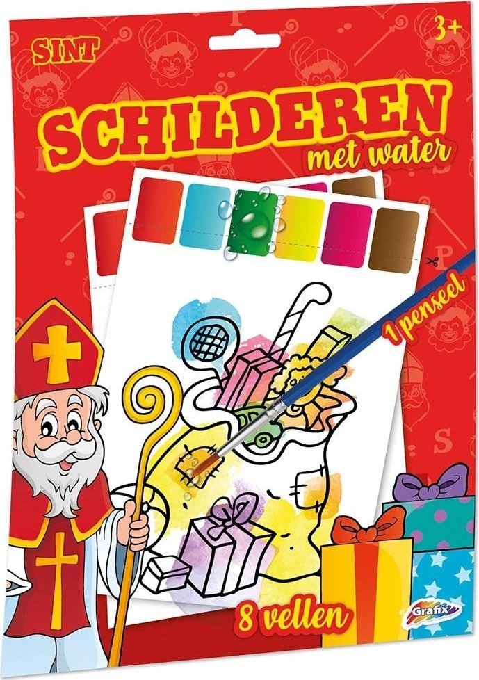 Malowanie wodą świąteczne obrazki 8 arkuszy