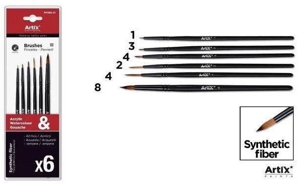Pędzle syntetyczne 6szt