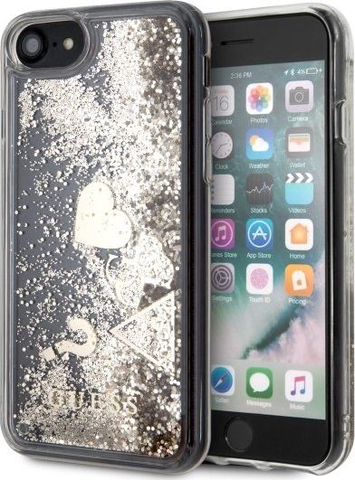 Guess Guess GUHCS10LGLHFLGO S10e G970 złoty /gold hard case Glitter Hearts uniwersalny