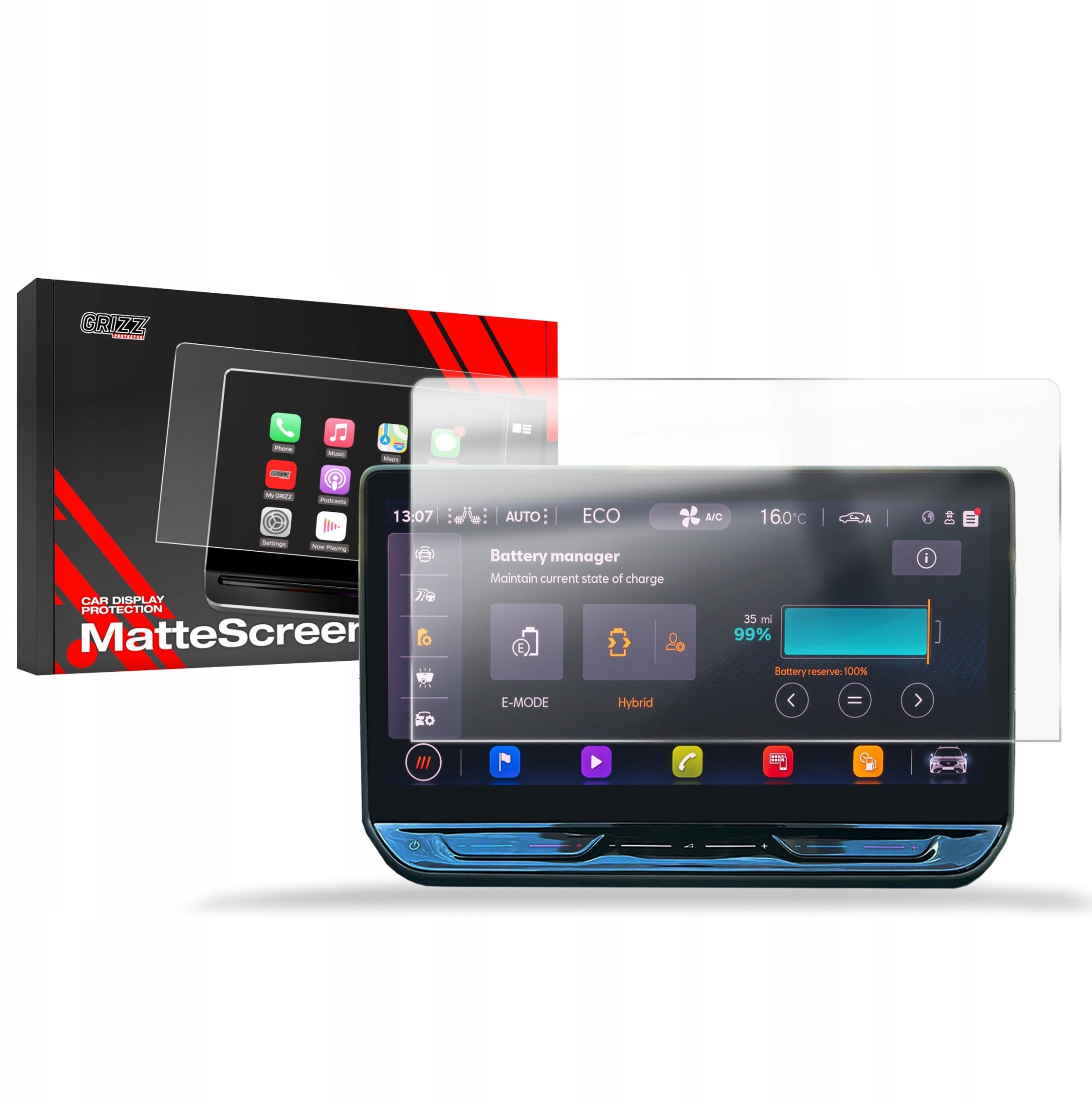 Folia matowa GrizzGlass CarDisplay Protection do Cupra Terramar 12,9“ 2024