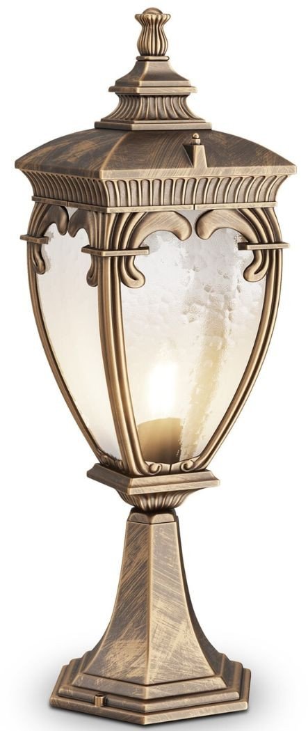 Lampka do ogrodu stojąca Fleur O414FL-01GB antyk złota