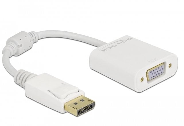 DELOCK Adapter DisplayPort 1.2 Stecker zu VGA Buchse weiß
