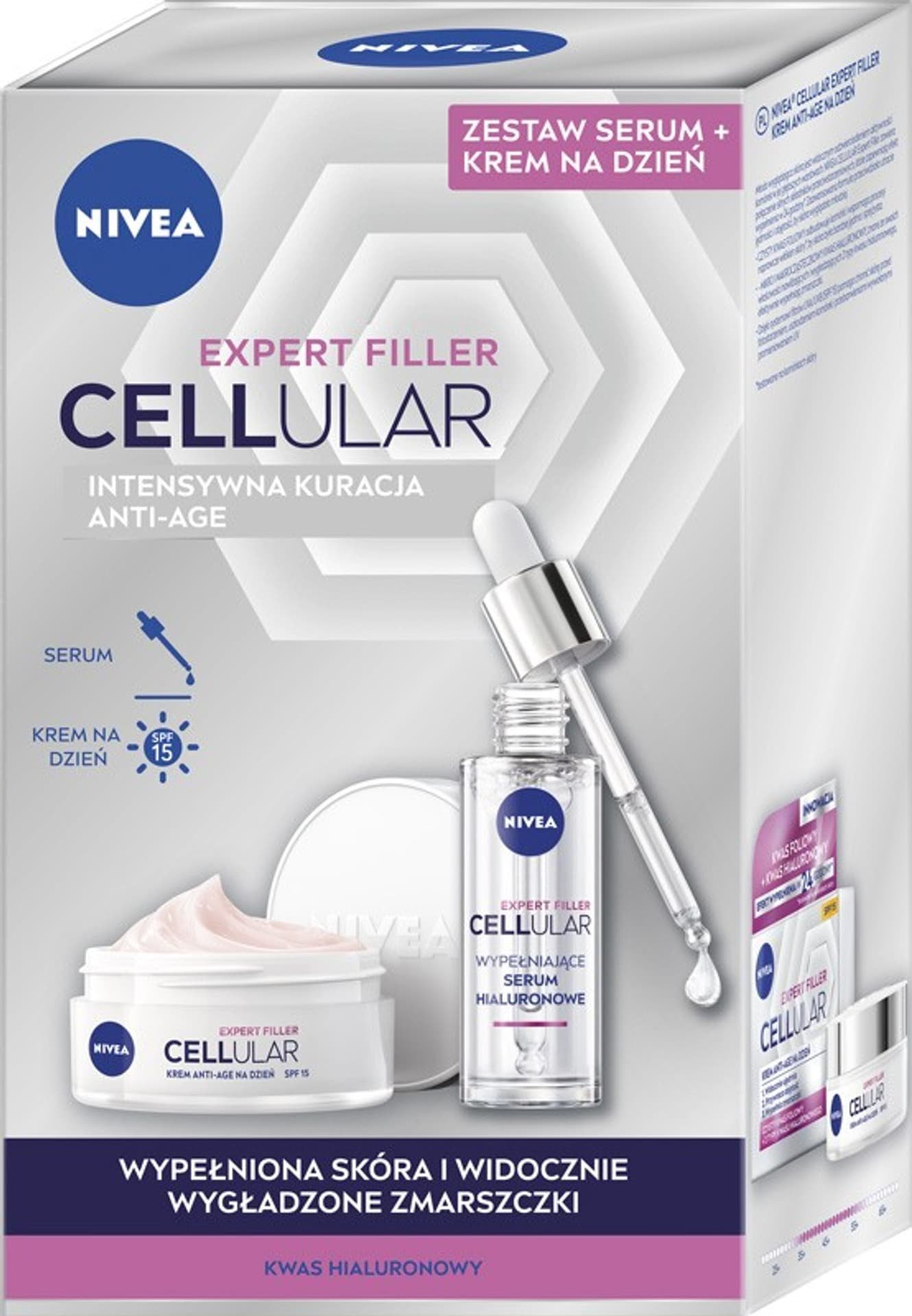 Nivea Zestaw Duo Expert Filler Krem na dzień + serum