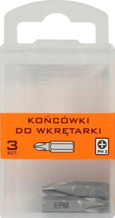 EPM Końcówki do wkrętarki PH2 25mm 3szt. E-400-0372
