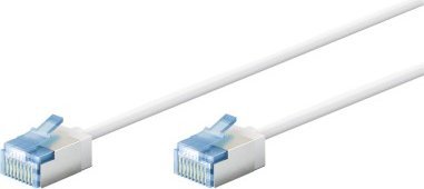 Goobay Ultra-elastyczny CAT 6A kabel krosowy, slim, U/FTP, biały - Długość kabla 0.25 m