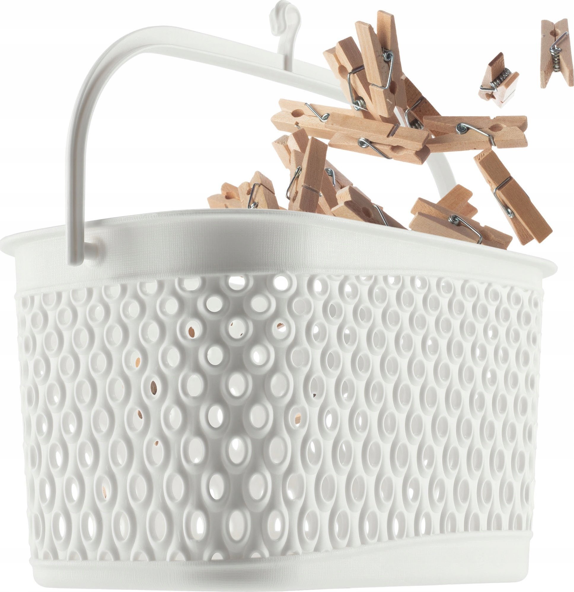 Kadax KADAX Koszyk Wiszący Na Klamerki Pojemnik Na Spinacze Prostokątny Biały