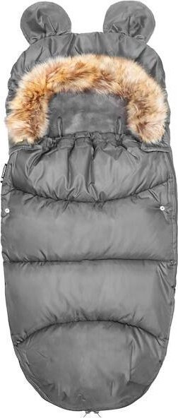 Springos Śpiworek do wózka 4w1, śpiwór z futerkiem do sanek, gondoli 96 cm szary UNIWERSALNY