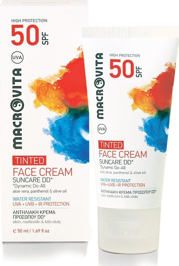 Macrovita Krem DD Do opalania twarzy SPF50 (lekko barwiony) WODOODPORNY 50ml