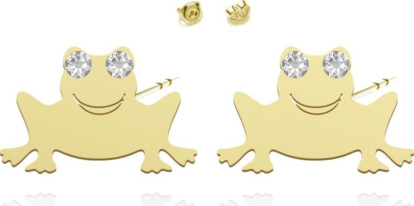 Radziszewska Jewellery Kolczyki Żaby na sztyfcie srebro pozłacane