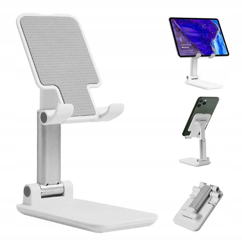 STOJAK Podstawka UCHWYT na TABLET TELEFON na Biurko SKŁADANA 4-13" Biały