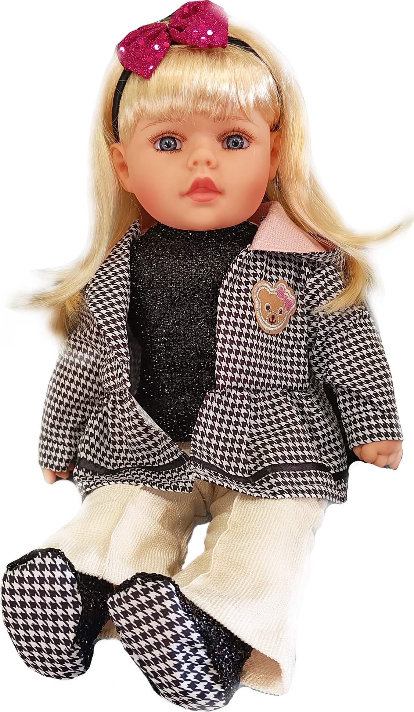 Happy Kiddo SN84558 Lalka bobas jak żywa duża 56cm miękka interaktywna mówi śpiewa 2języki uczy