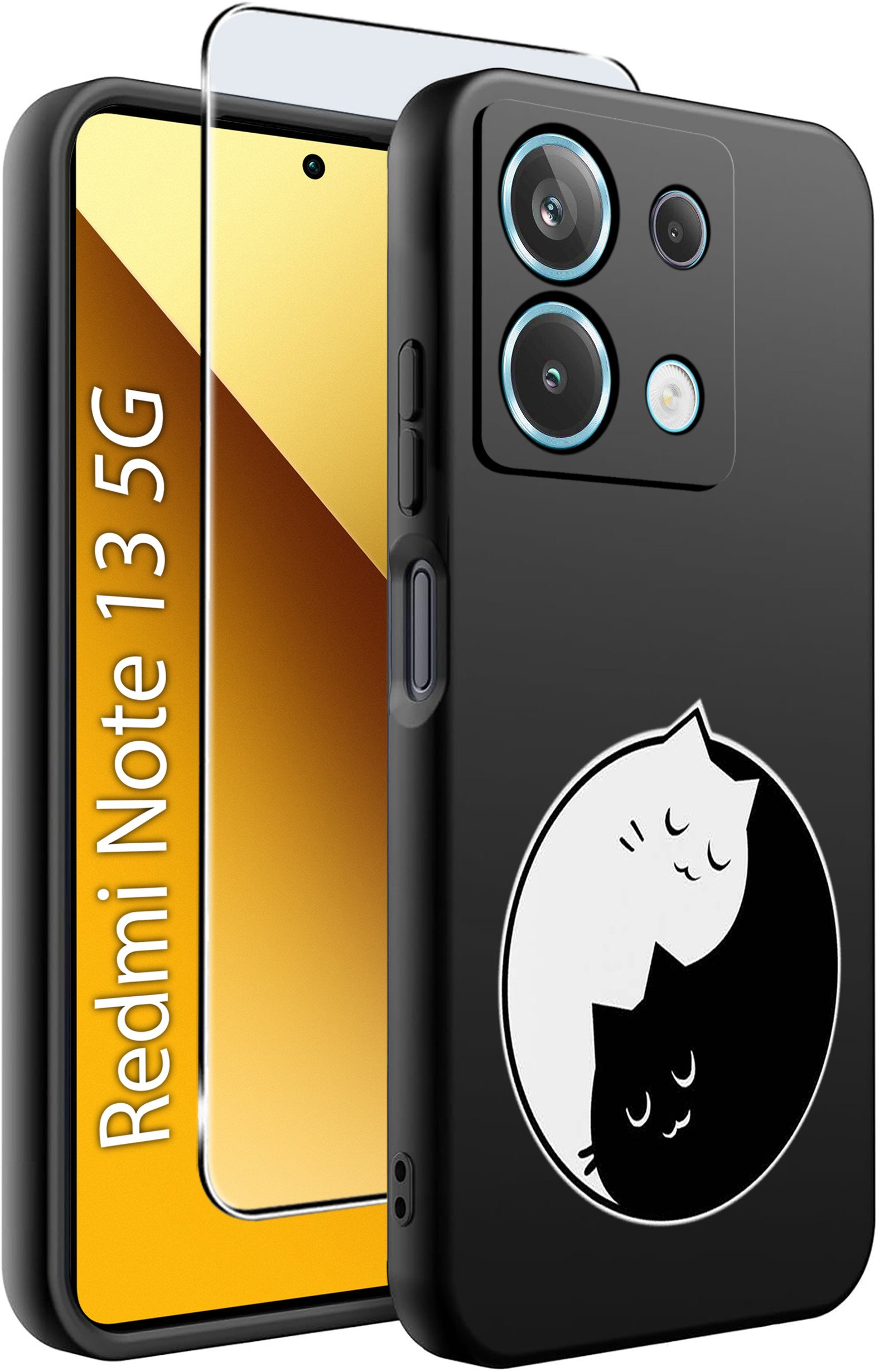 krainaGSM ETUI do Xiaomi Redmi Note 13 5G WZORY SILIKONOWE MATT CASE +SZKŁO 9H