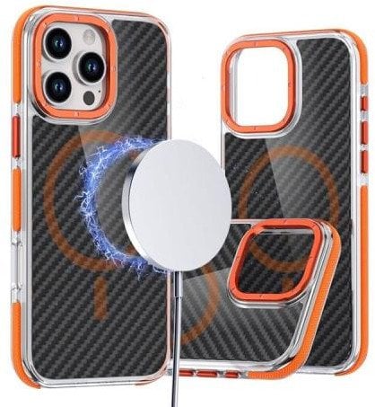 Futerał FIBER kompatybilny z MagSafe do IPHONE 16 PRO pomarańczowy