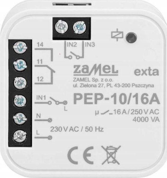 Moduł Przekaźnika Bezpotencjałowego Dopuszkowy 16A 230V Pep-10/16A Ext10000320 Zamel
