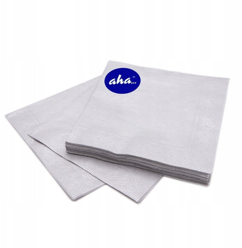 Serwetki AHA, 3-warstwowe, składanie 1/4, 33x33cm, 20 szt., pastelowo szare