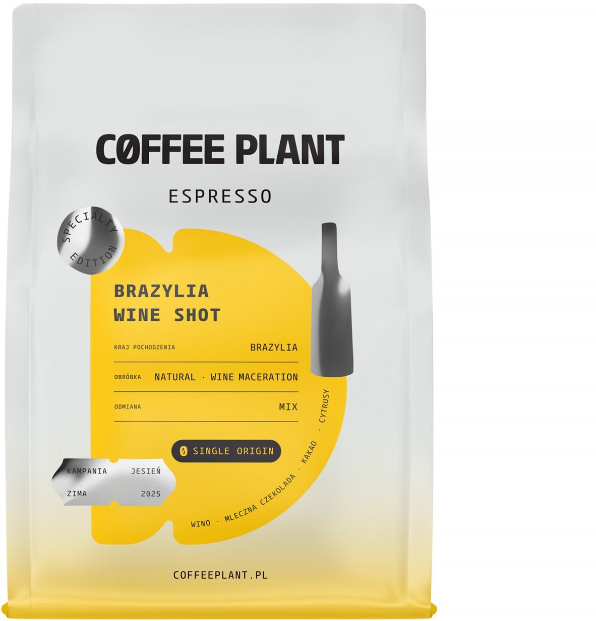 Kawa ziarnista Coffee Plant kawa ziarnista Brazylia Wine Shot Wine Maceration Espresso 250 g