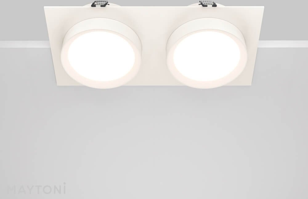 Sufitowa lampa prostokątna Hoop DL086-02-GX53-SQ-W Maytoni wpuszczana biały