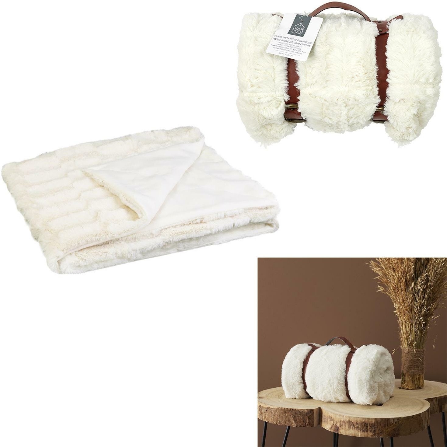 INTESI KOC FURRY 120X150CM BIAŁY Z UCHWYTEM