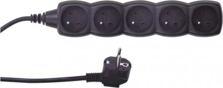 Emos Przedłużacz 5-gniazd z/u 3m /H05VV-F 3G1/ czarny PC0513