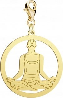 Radziszewska Jewellery Złoty Charms Kwiat Lotosu Joga 925 Prezent DEDYKACJA GRATIS