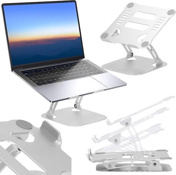 Springos Stojak pod laptopa, chłodząca podstawka składana srebrna UNIWERSALNY