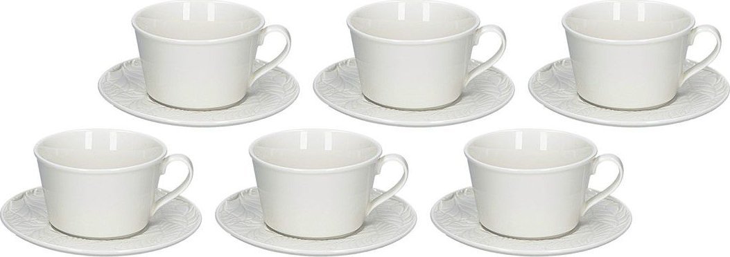 NPC Polska La Porcellana Bianca Zestaw 6 filiżanek do herbaty ze spodkiem 180 ml