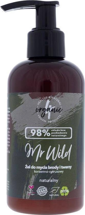 4organic 4ORGANIC_Mr Wild Żel do mycia brody i twarzy Korzenno-Cytrusowy 200ml