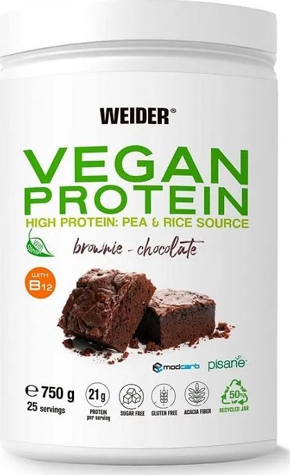 Weider Weider - Vegan Protein, Odżywka Białkowa, Brownie Chocolate, Proszek, 750g