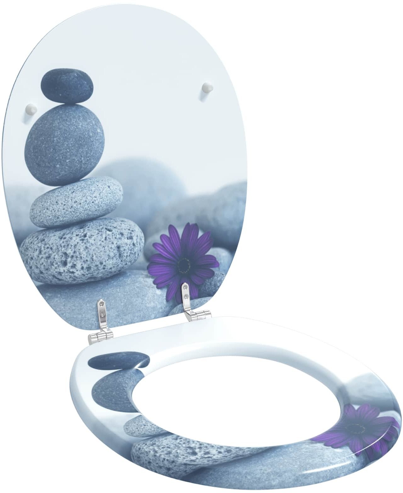 vidaXL Deska toaletowa Szary 44 x 38 cm Płyta MDF