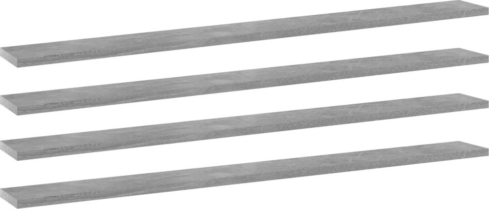 vidaXL Półki na książki, 4 szt., szarość betonu, 100x10x1,5 cm, płyta