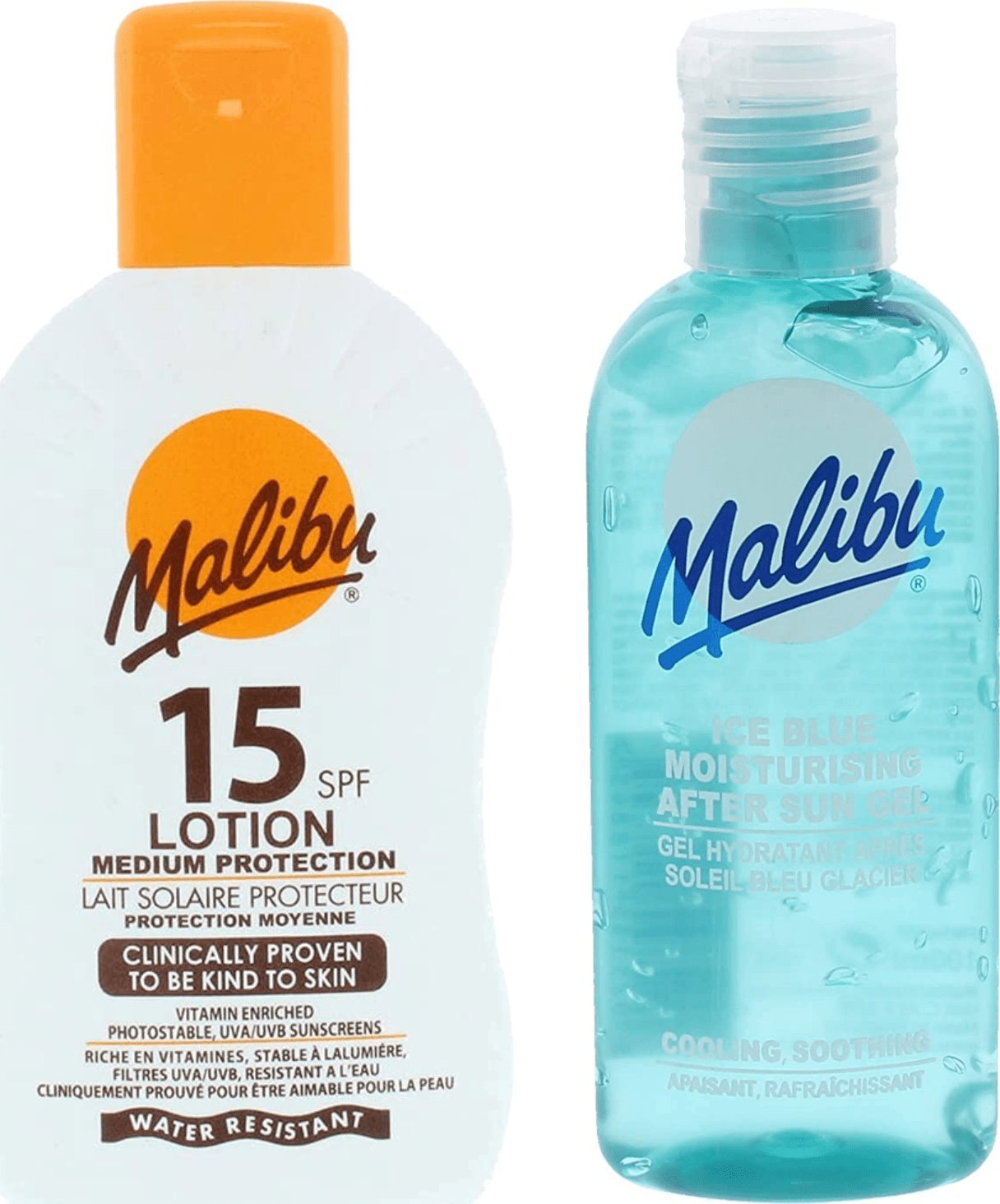 Malibu Malibu Protective Lotion SPF15 200ml + Żel Po Opalaniu 100ml